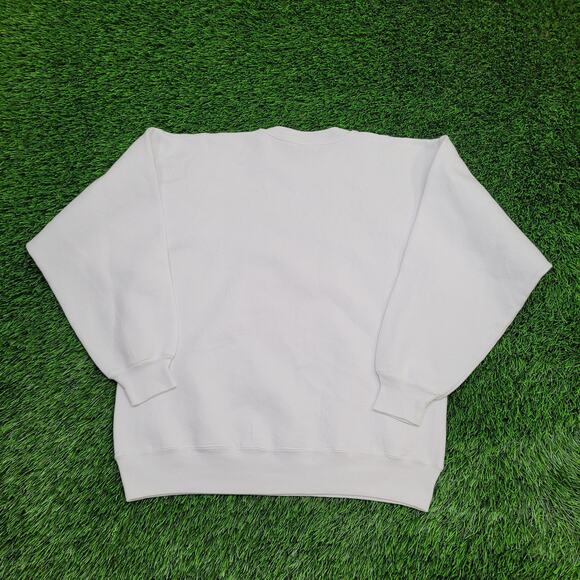 Vintage 90s MOD Blank Sweatshirt Women Large 21x25 White USA - Picture 2 of 11